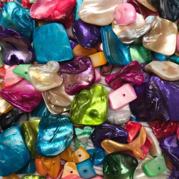 ASSORTED COLORED MOTHER OF PEARL SHELL BEADS DIY JEWELRY CRAFTING MIXED LOT - Picture 9 of 12